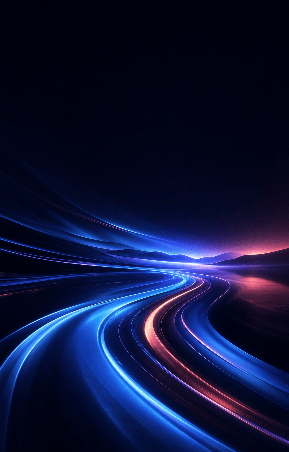 Abstract blue and violet market light trails